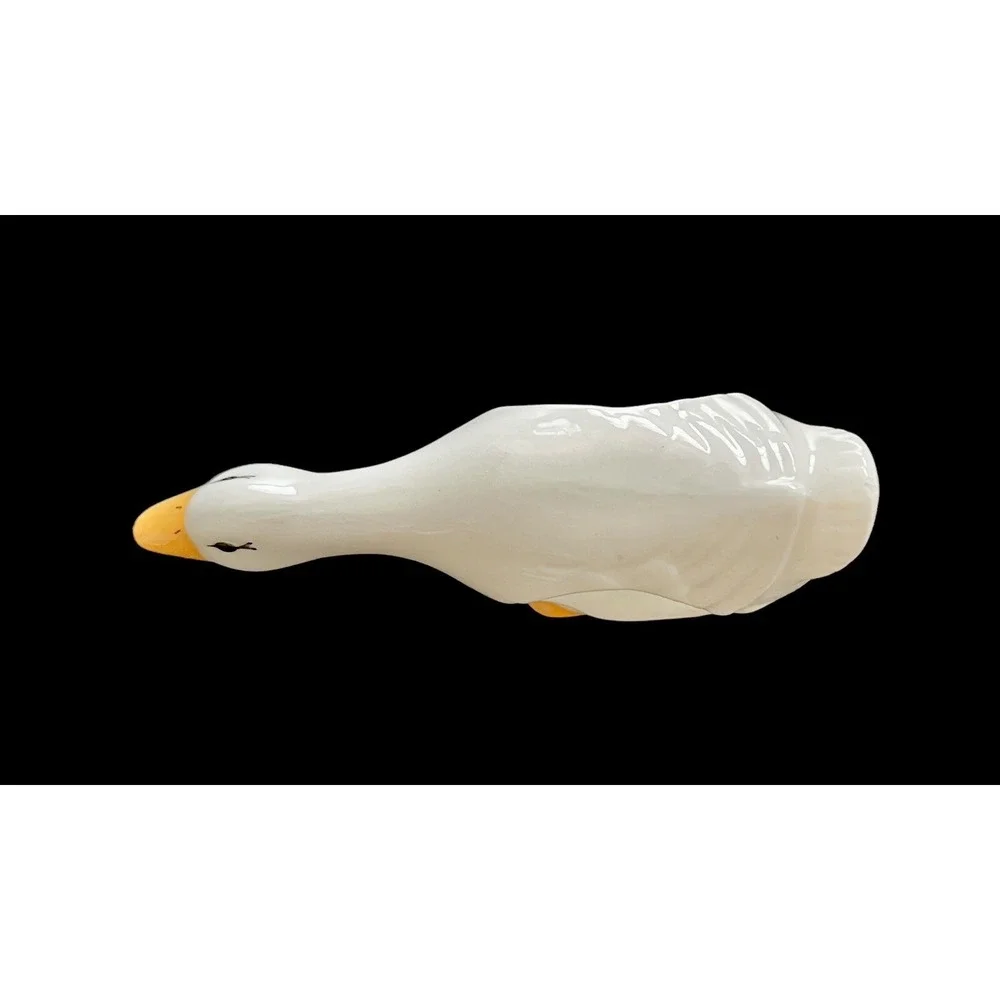 Set Of 4 Vintage Ceramic Geese/ Duck/ Swan White‎ Napkin Rings 4.5
